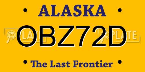OBZ72D Alaska License Plate