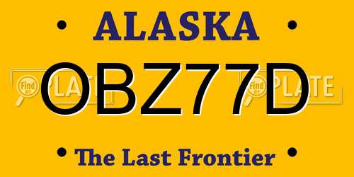 OBZ77D Alaska License Plate