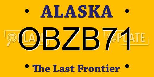 OBZB71 Alaska License Plate