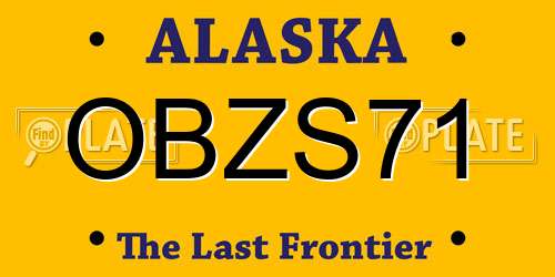 OBZS71 Alaska License Plate