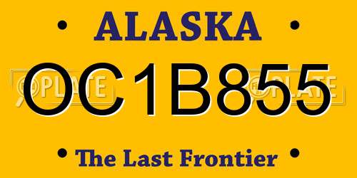 OC1B855 Alaska License Plate