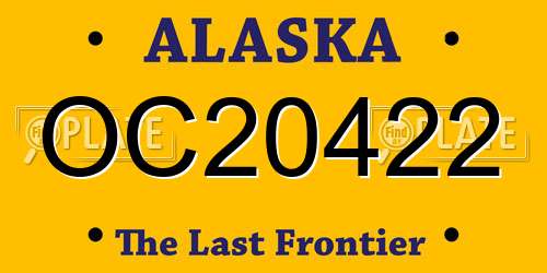 OC20422 Alaska License Plate