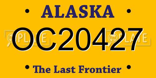 OC20427 Alaska License Plate