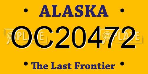 OC20472 Alaska License Plate