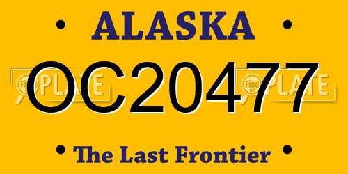 OC20477 Alaska License Plate