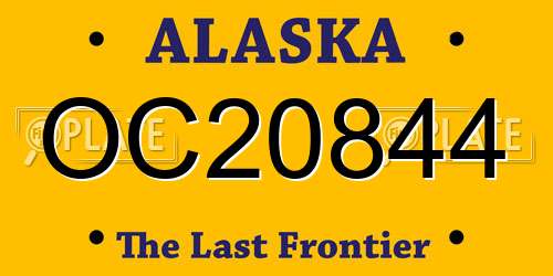 OC20844 Alaska License Plate