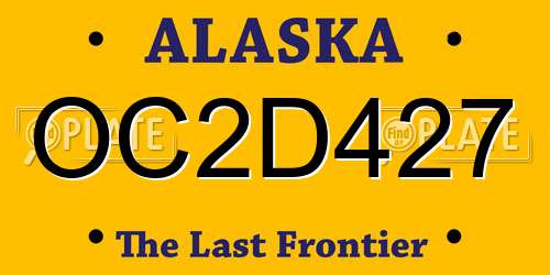 OC2D427 Alaska License Plate
