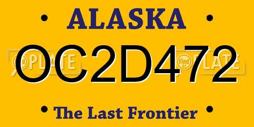OC2D472 Alaska License Plate