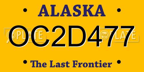 OC2D477 Alaska License Plate