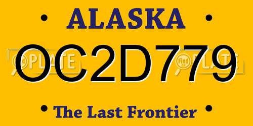 OC2D779 Alaska License Plate