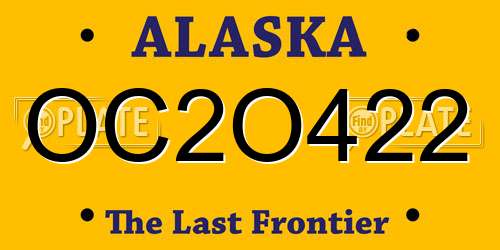 OC2O422 Alaska License Plate