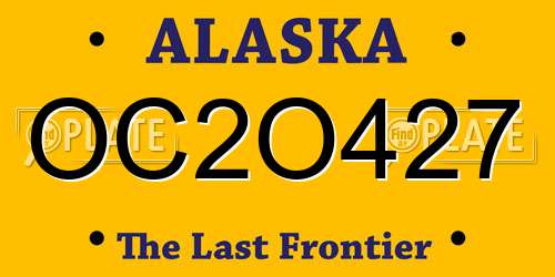 OC2O427 Alaska License Plate