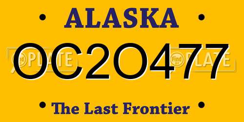 OC2O477 Alaska License Plate