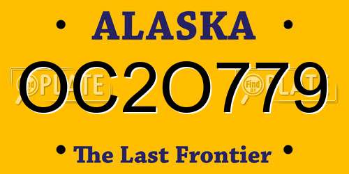 OC2O779 Alaska License Plate