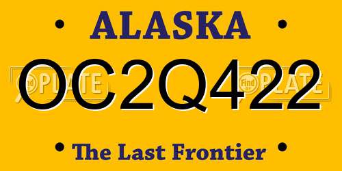 OC2Q422 Alaska License Plate