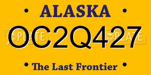 OC2Q427 Alaska License Plate