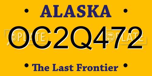 OC2Q472 Alaska License Plate