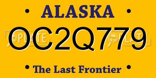 OC2Q779 Alaska License Plate