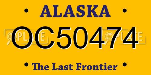 OC50474 Alaska License Plate