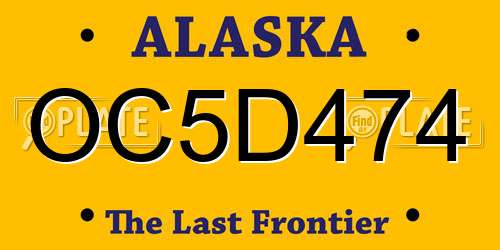 OC5D474 Alaska License Plate