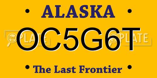 OC5G6T Alaska License Plate