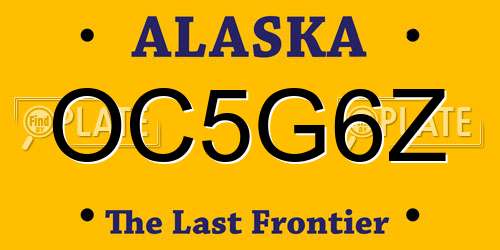 OC5G6Z Alaska License Plate