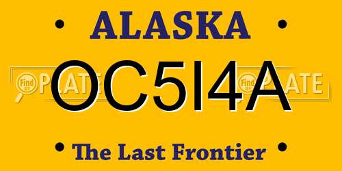 OC5I4A Alaska License Plate