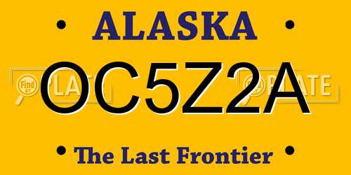 OC5Z2A Alaska License Plate