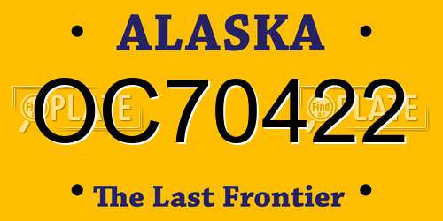 OC70422 Alaska License Plate