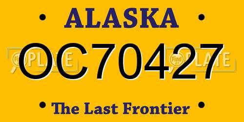 OC70427 Alaska License Plate
