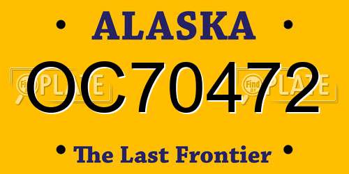 OC70472 Alaska License Plate