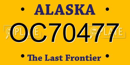 OC70477 Alaska License Plate