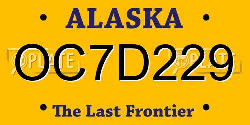 OC7D229 Alaska License Plate