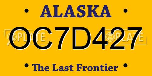 OC7D427 Alaska License Plate