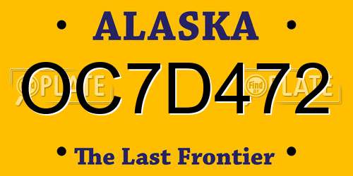 OC7D472 Alaska License Plate