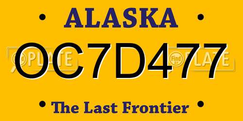 OC7D477 Alaska License Plate
