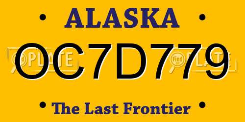 OC7D779 Alaska License Plate