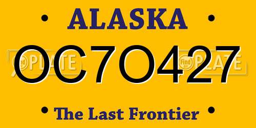 OC7O427 Alaska License Plate