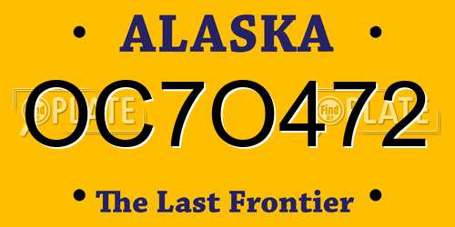 OC7O472 Alaska License Plate