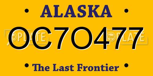 OC7O477 Alaska License Plate