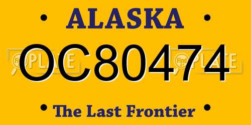 OC80474 Alaska License Plate