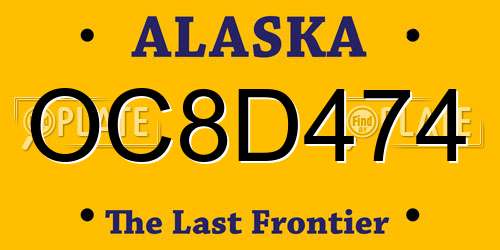 OC8D474 Alaska License Plate