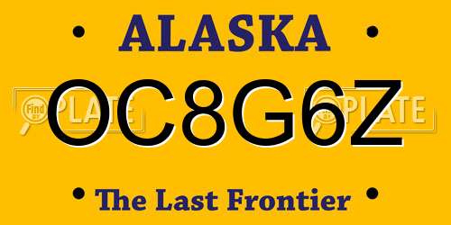 OC8G6Z Alaska License Plate