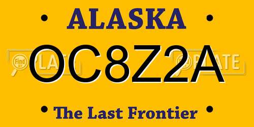OC8Z2A Alaska License Plate