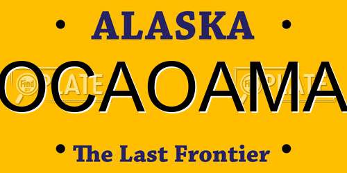 OCAOAMA Alaska License Plate