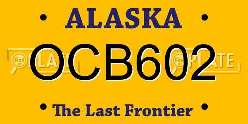 OCB602 Alaska License Plate