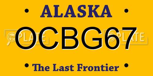 OCBG67 Alaska License Plate