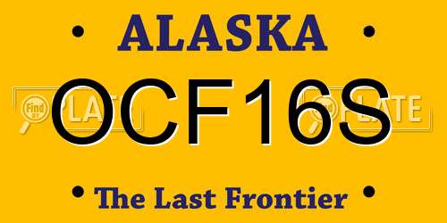 OCF16S Alaska License Plate