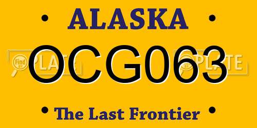OCG063 Alaska License Plate