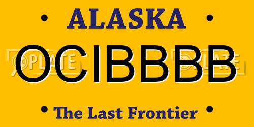 OCIBBBB Alaska License Plate
